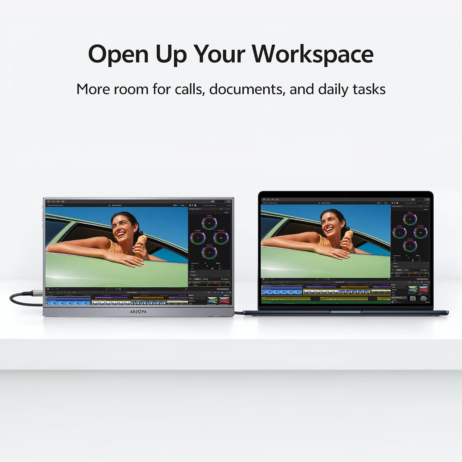 Detalle 2 de ARZOPA Z1C 16.1-inch Portable Monitor, Full HD IPS, 100% sRGB