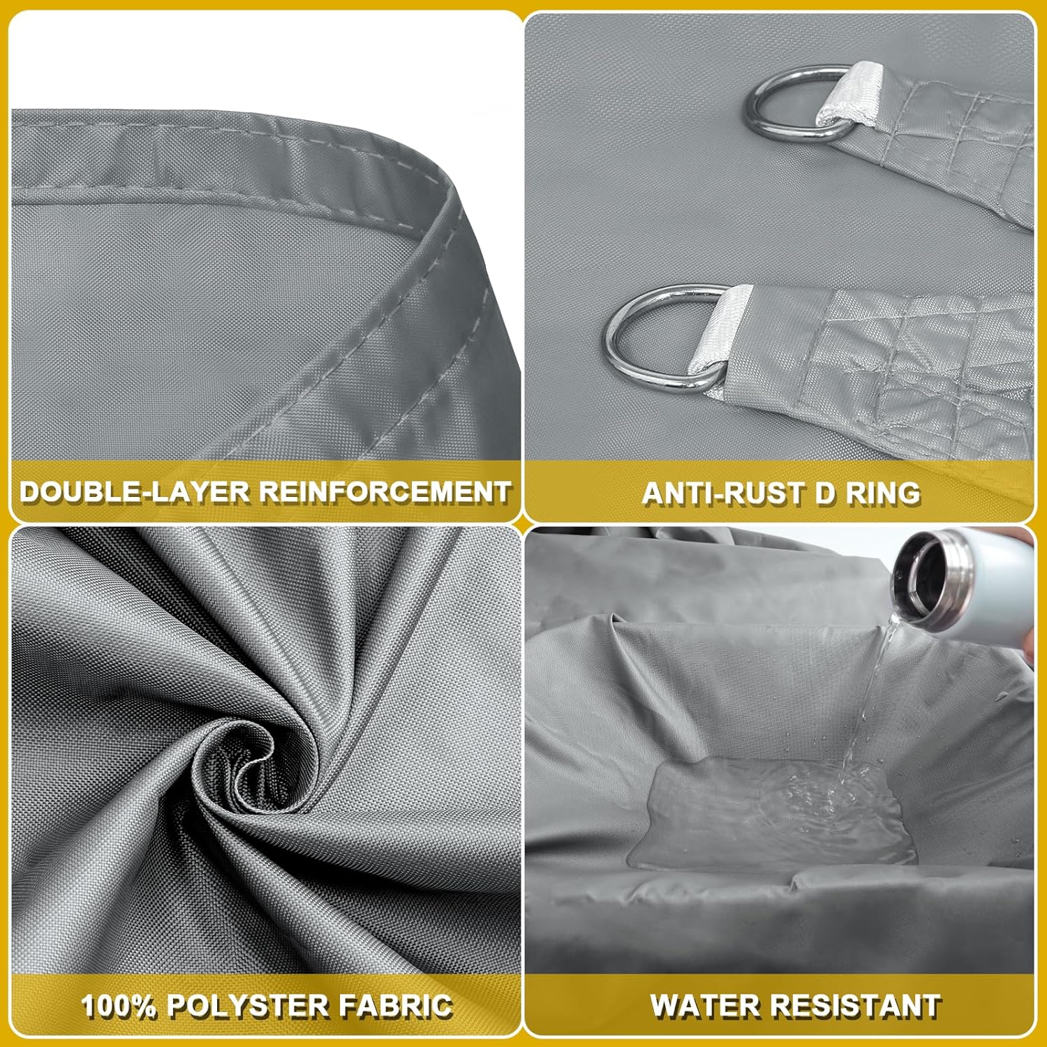 Thumbnail 2 de Mokani 3x4m Rectangle Sun Shade Sail (Waterproof) for Garden Patio Pergola Balcony