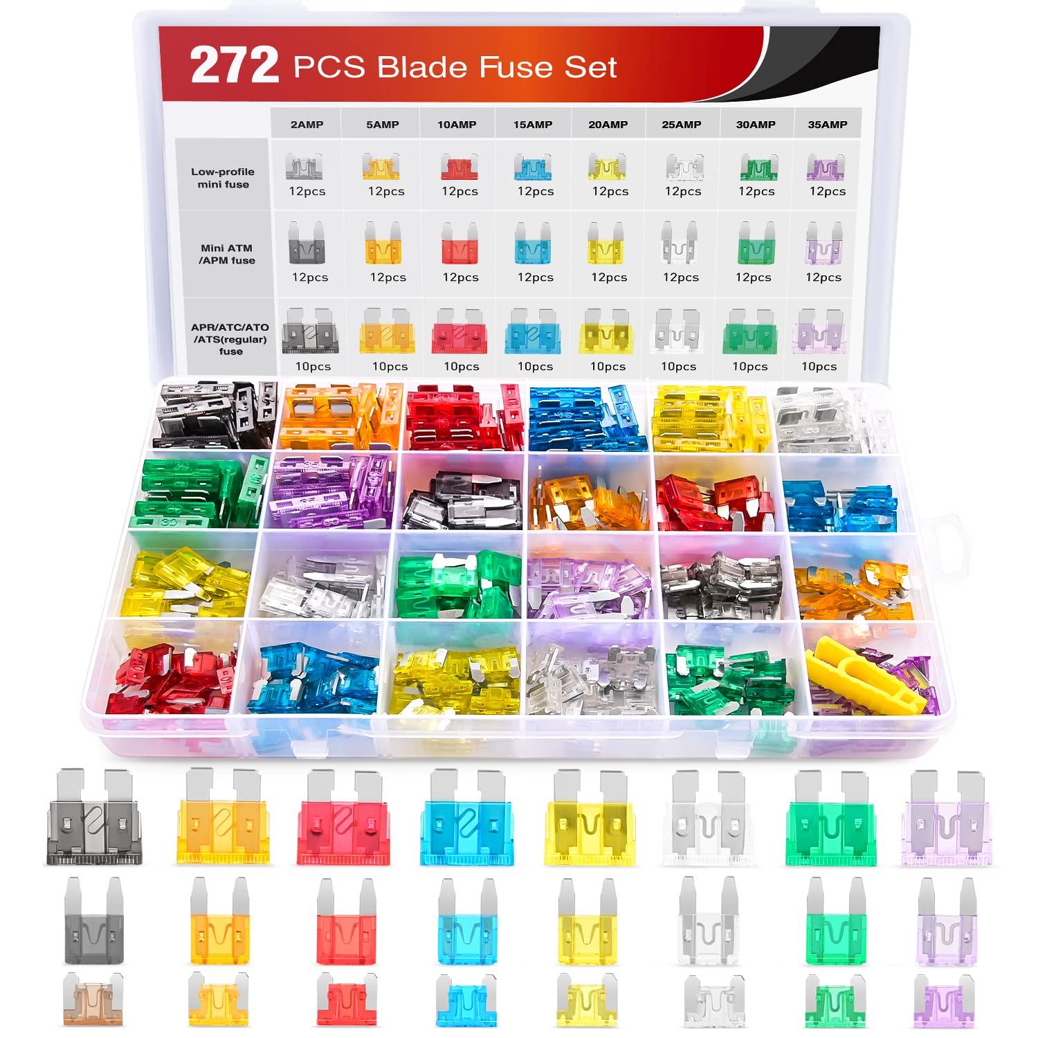 Detalle de Nilight 50019R 272pcs blade fuse assortment
