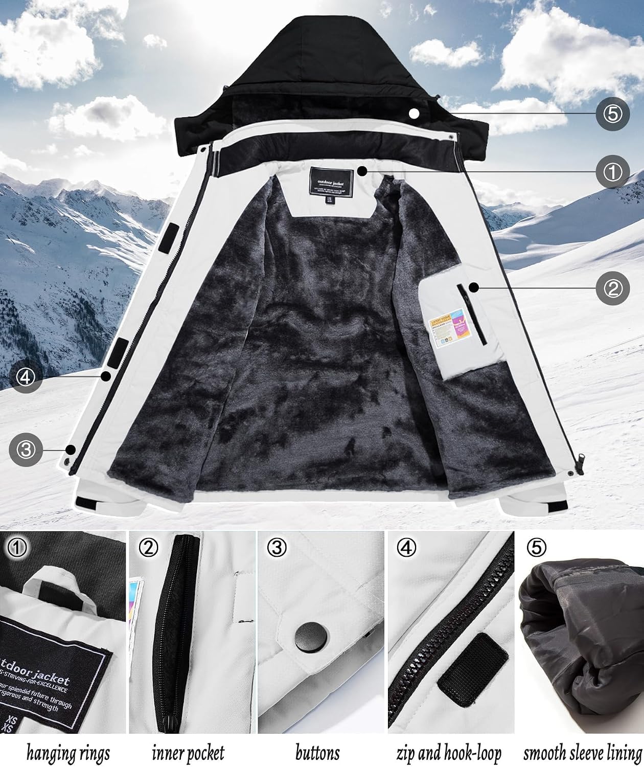 Thumbnail 4 de TACVASEN Übergangsjacke Damen Wasserdicht