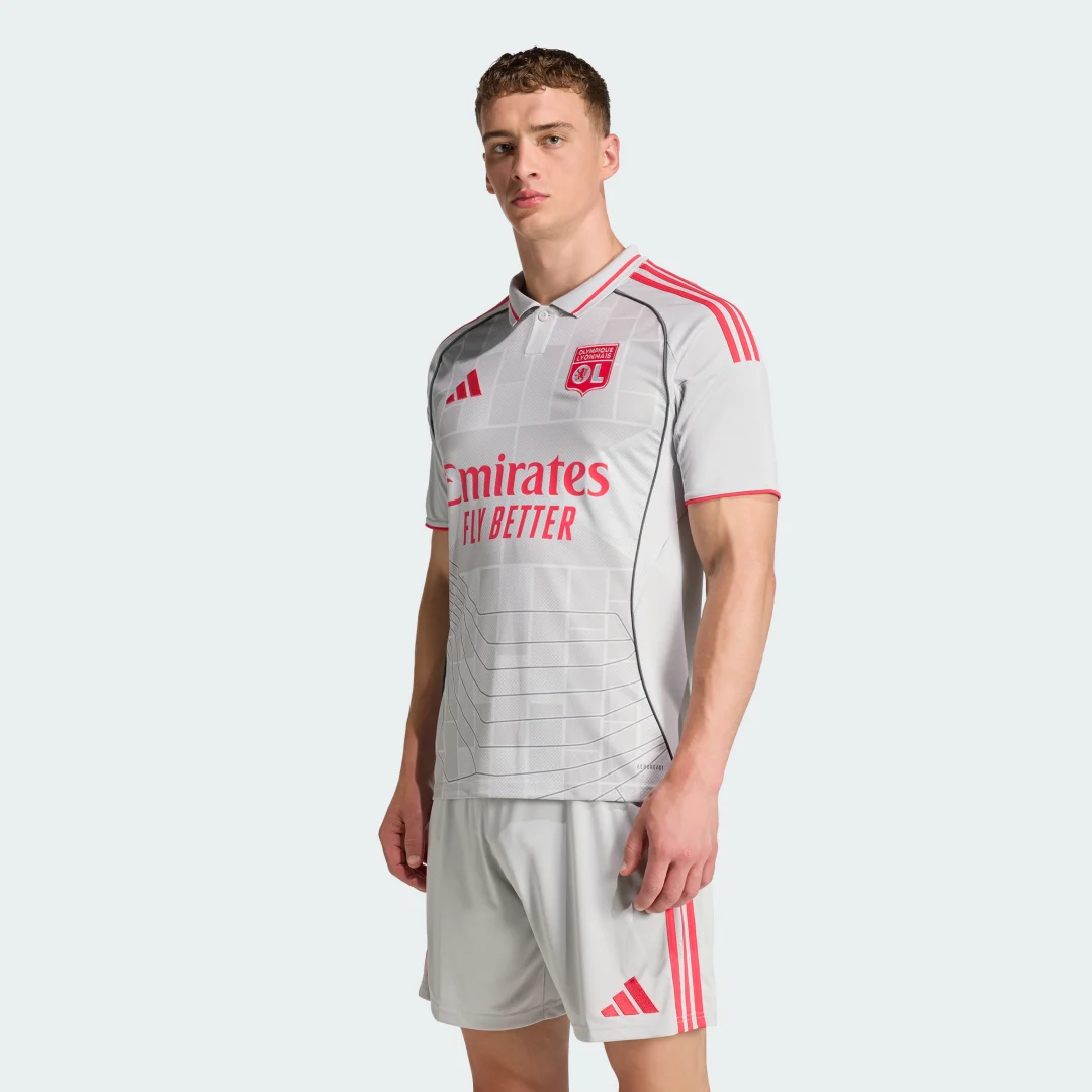 Detalle de Camiseta tercera equipación Olympique de Lyon 25/26 de Adidas – Gris