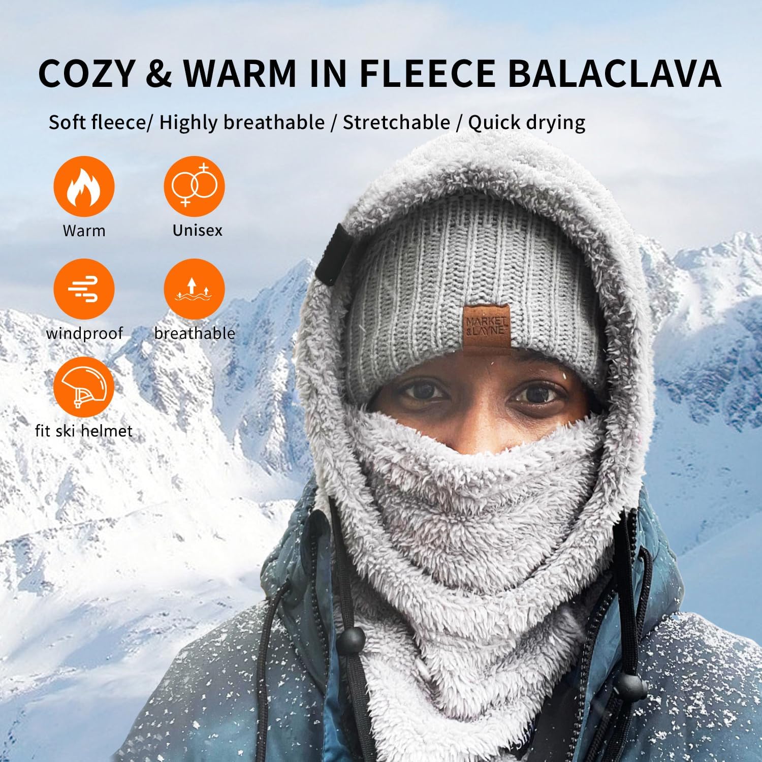 Detalle de Shy Velvet Balaclava Wind-Resistant Fleece Mask