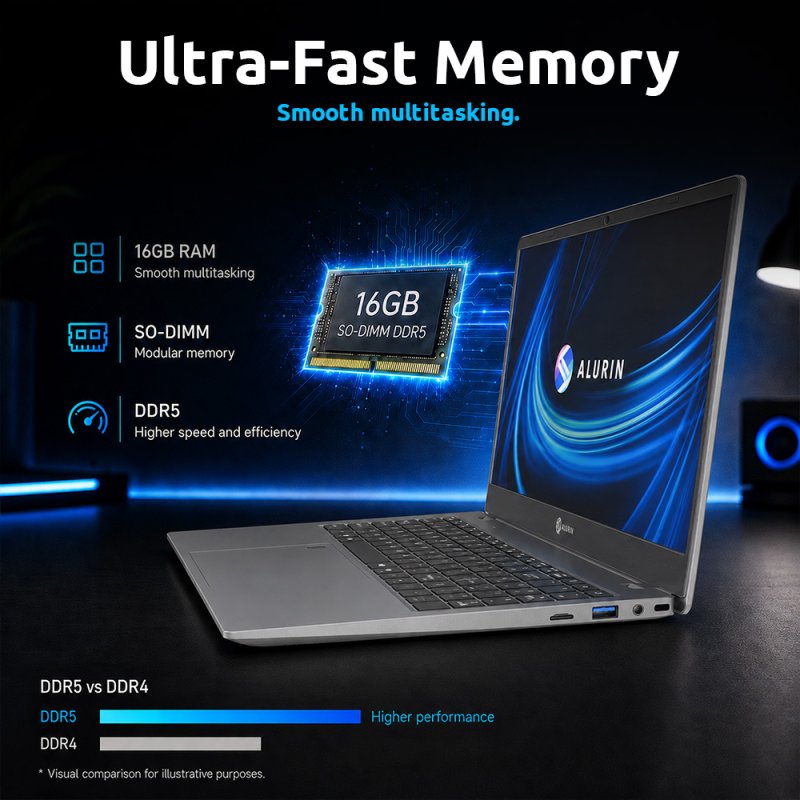 Detalle de Portátil Alurin Flex Advance AMD Ryzen 7 6800H, 16 GB/512 GB, 15.6" Windows 11 Home