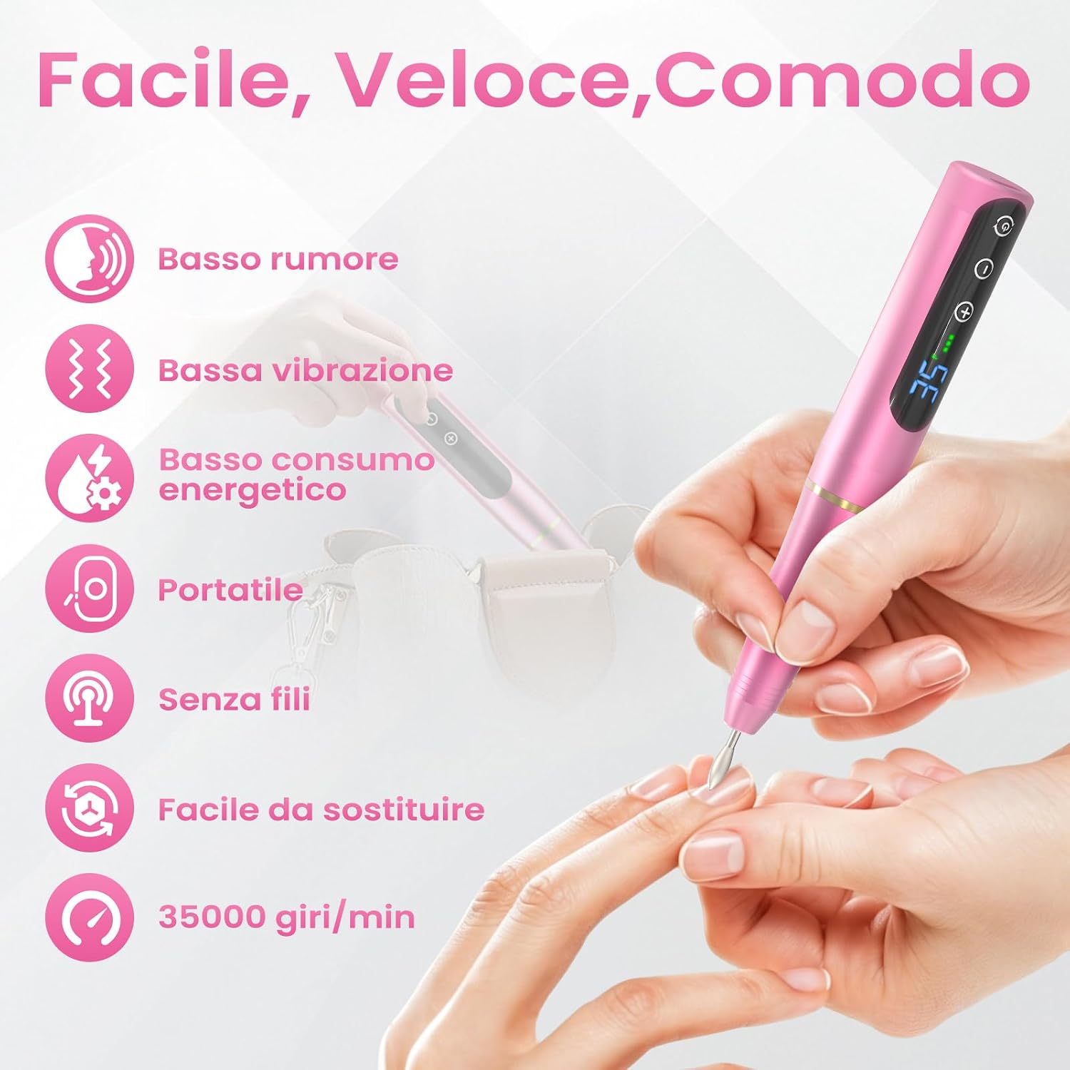 Detalle 2 de NAILGIRLS Fresa per Unghie 35000 Giri 💅