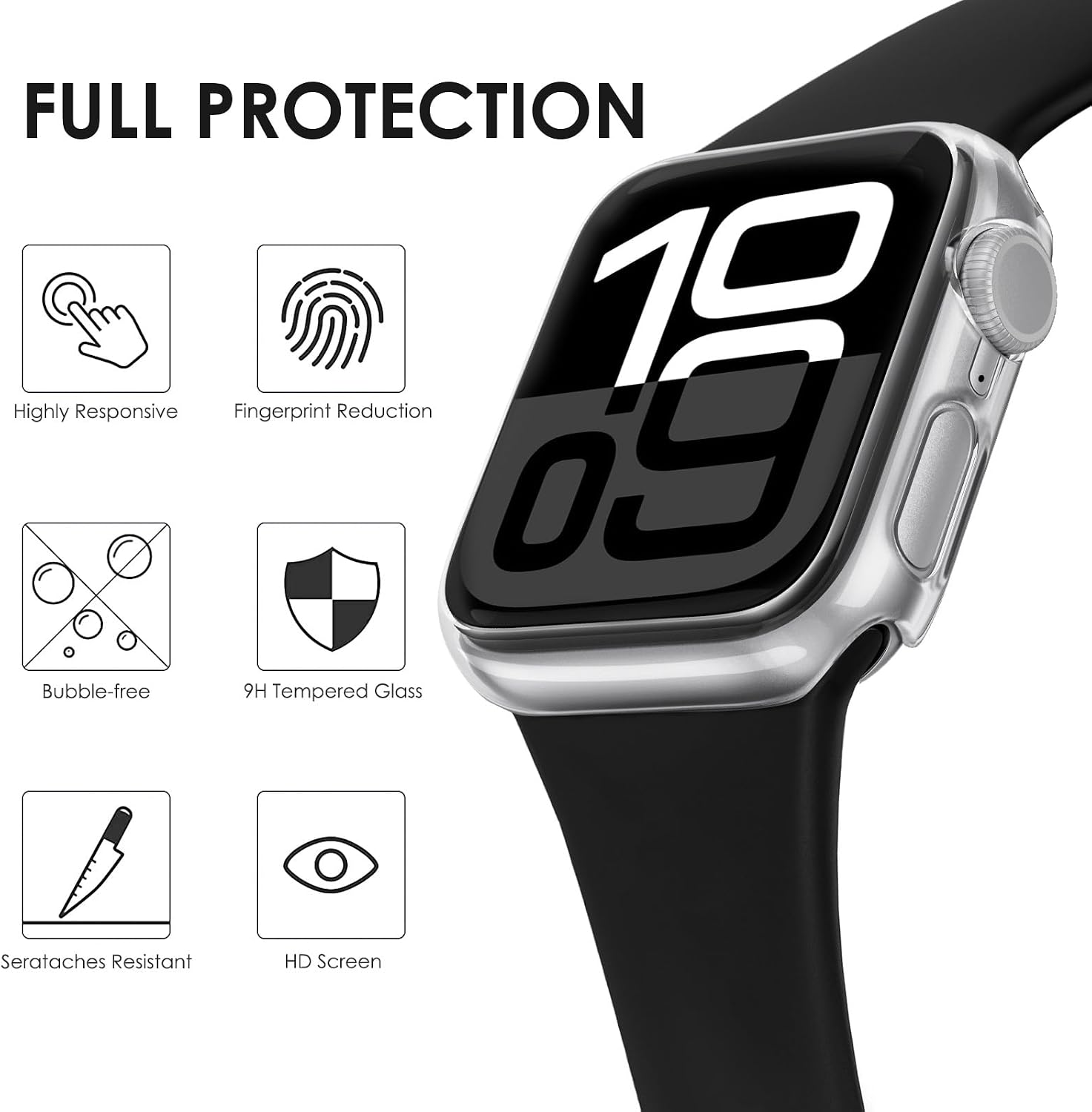 Detalle de Tuocal 2 Pack Hard PC Case with Screen Protector for Apple Watch Series 10 (46mm)