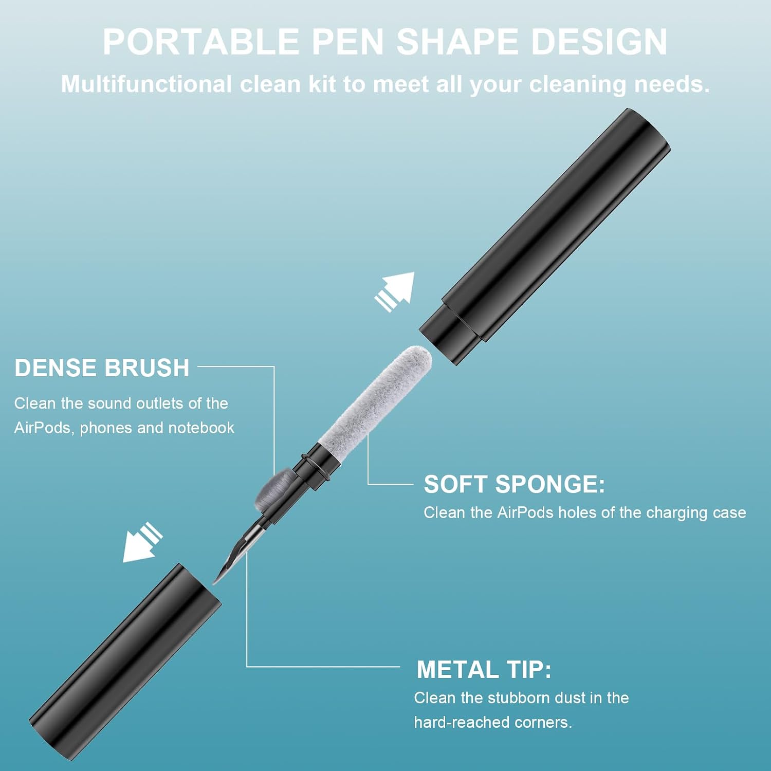 Detalle 2 de ICARER Clean Kit: 3-in-1 Reinigungsstift für AirPods Pro 3/2/4 und mehr