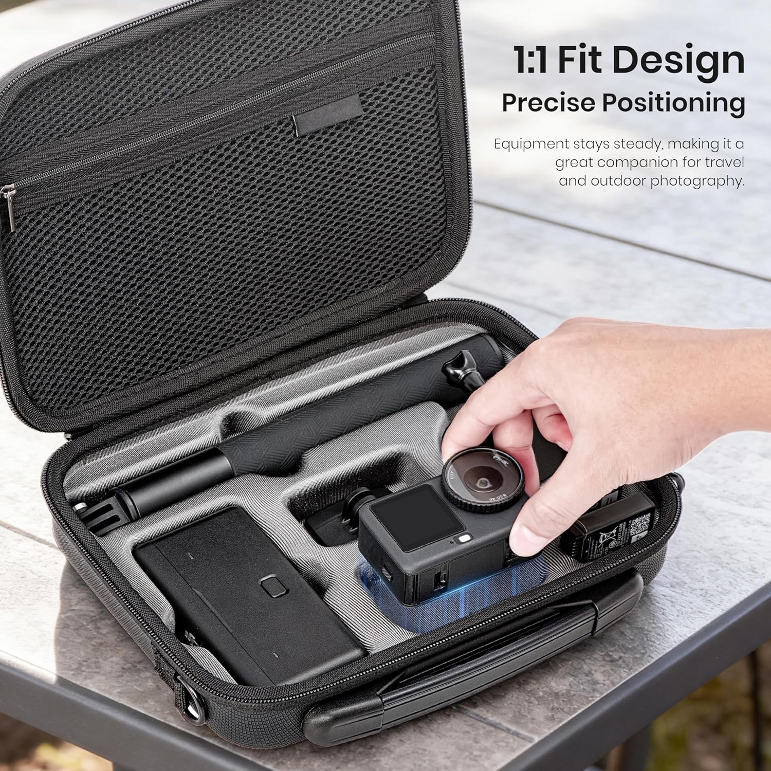 Detalle de STARTRC Photo carrying case for DJI Osmo Action 6 (hard shell travel bag)