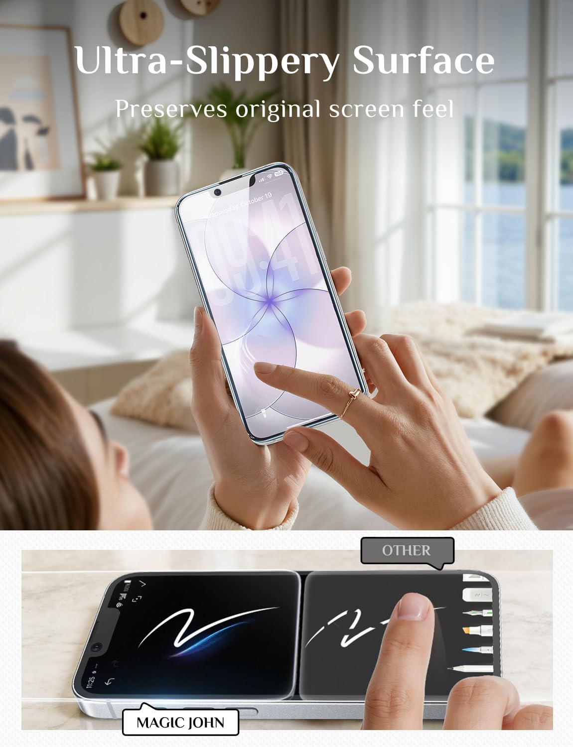 Thumbnail 1 de MAGIC JOHN 2 Pack for iPhone 17e Screen Protector – HD Clear, 9H Tempered Glass, Bubble-Free Installation