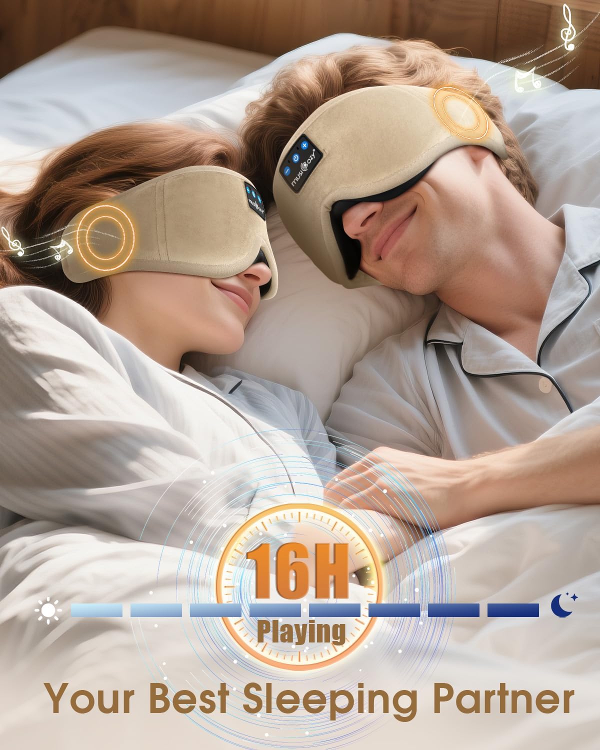 Thumbnail 3 de MUSICOZY 3D Bluetooth Sleep Mask Headphones (100% blockout sleep mask) with Bluetooth 5.4 and up to 16H play