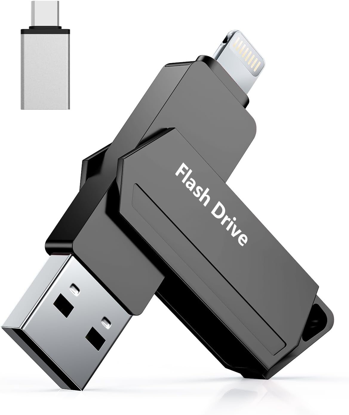 Detalle de 512GB iPhone USB‑Stick MFi, 3‑in‑1 Lightning, Type‑C
