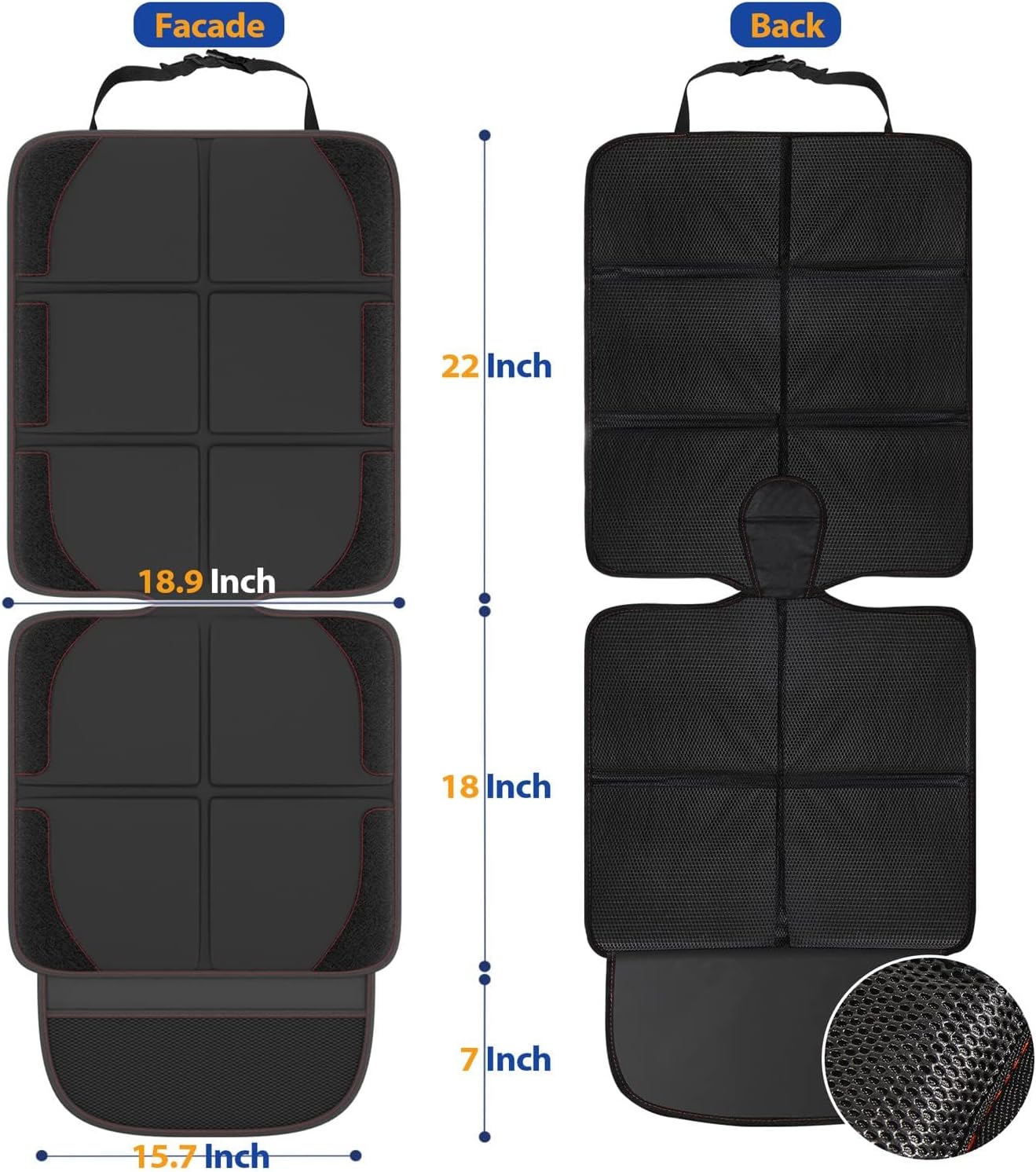 Thumbnail 6 de Gimars 2 Pack Car Seat Protector with Isofix Compatibility