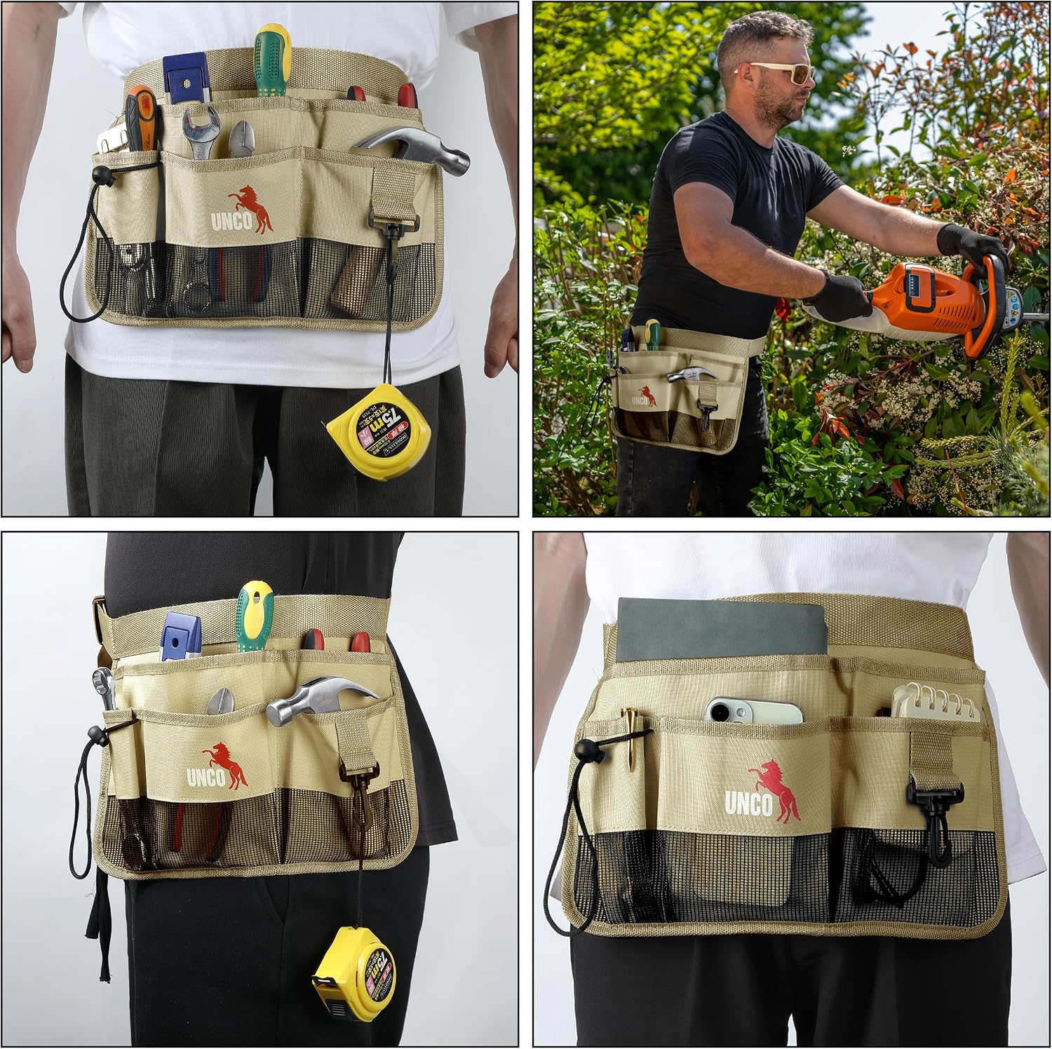 Detalle 2 de UNCO AXZN001U448VC Gardening Belt, Khaki, 7 Pockets, Water-Resistant