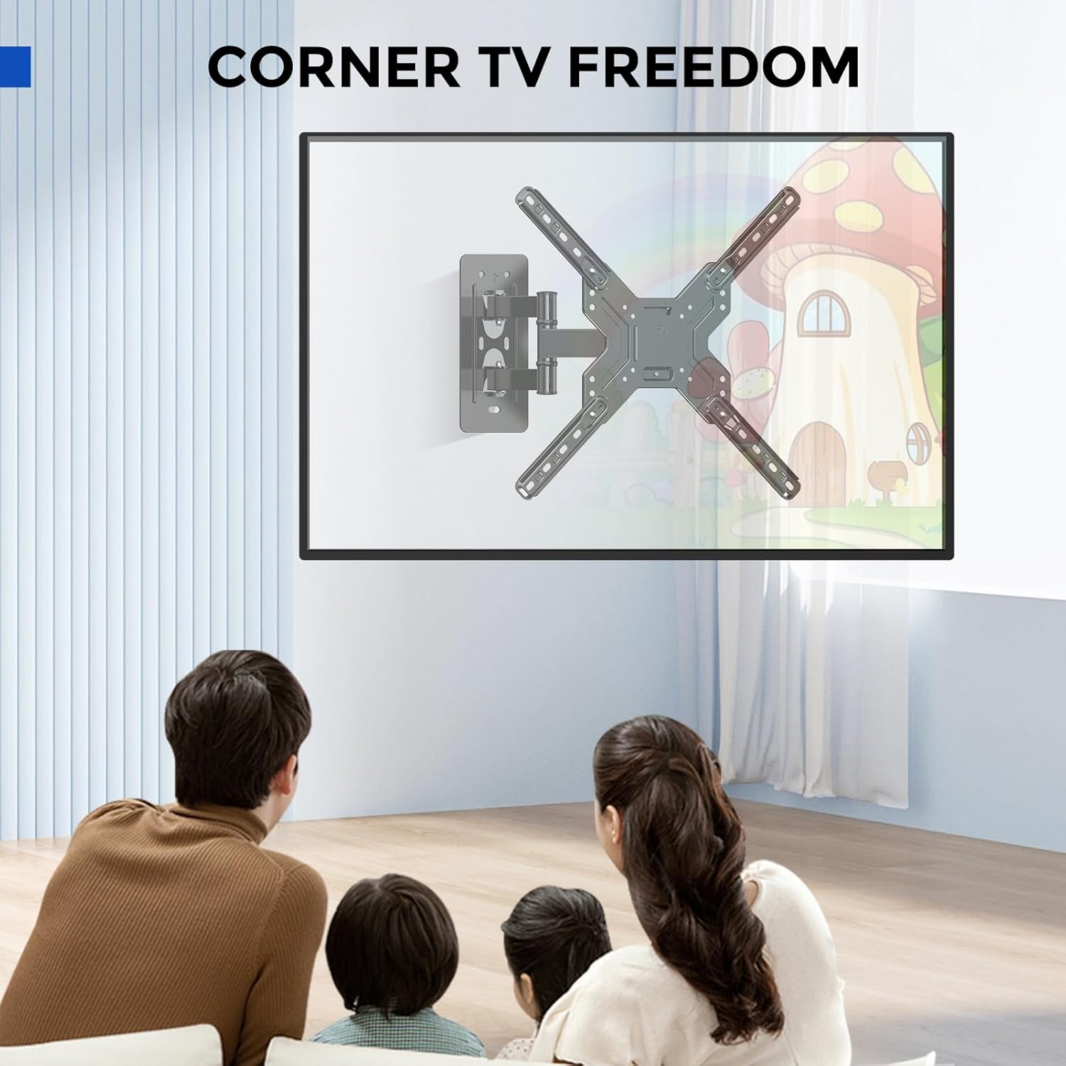 Detalle de JXMTSPW TV Wall Bracket for 26–60in TVs with Corner Mount, Swivel and Tilt