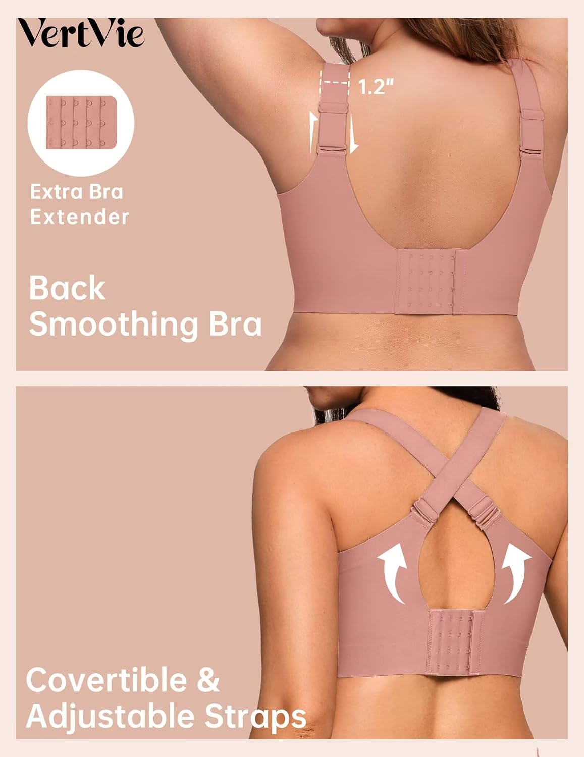 Detalle 2 de Vertvie Gel Push-Up Wireless Full-Coverage Bra for Plus-Size Women