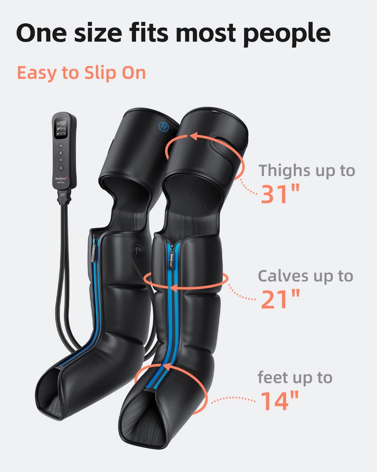 Detalle 1 de SHINE WELL air compression leg massager with TPU fabric