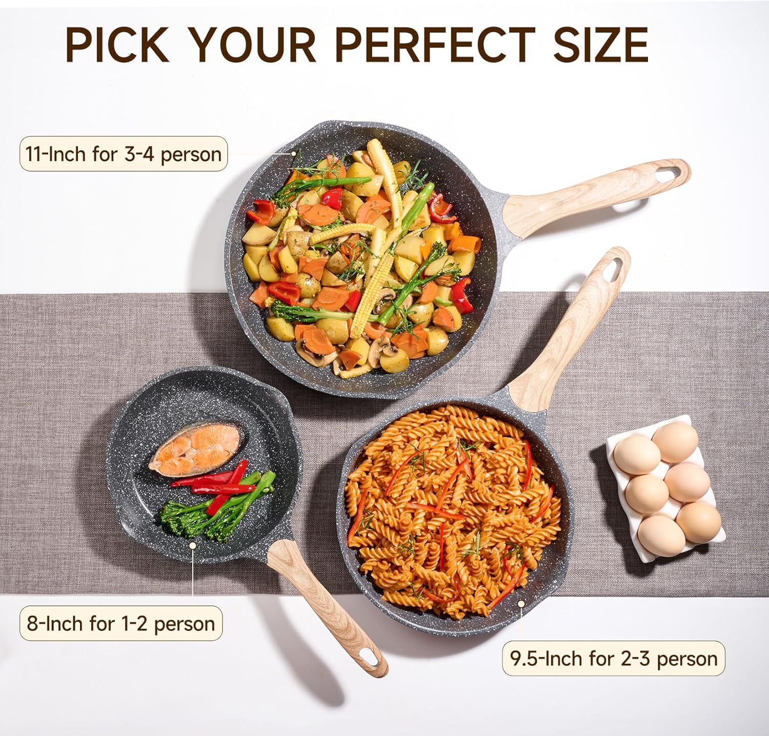 Detalle 2 de JEETEE 8 Inch Stone Coating Frying Pan 🥘