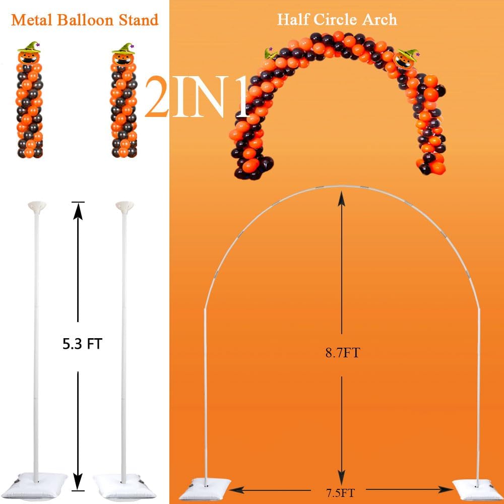 Thumbnail 1 de GIMCALO 2-in-1 Balloon Arch Stand Kit: Adjustable Metal Arch and Balloon Columns