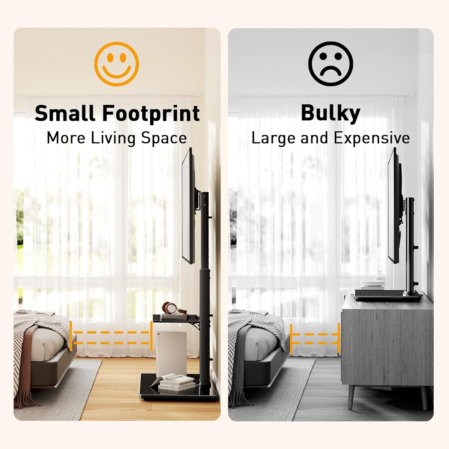 Thumbnail 6 de PERLEGEAR TV Floor Stand for 30-70 inch TVs up to 50 kg with Tilt, Swivel and Adjustable Shelf