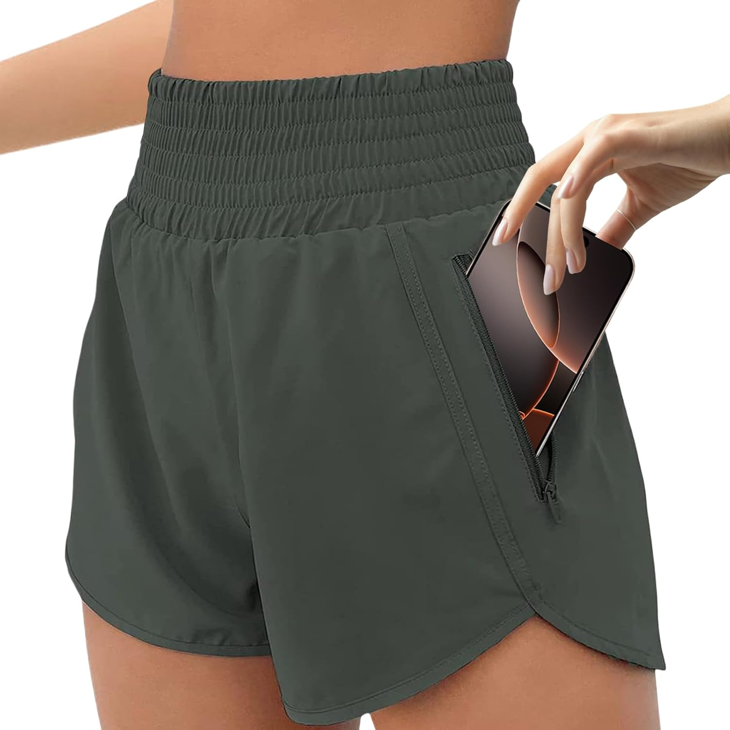 Thumbnail 6 de JiaYouLC Women's 2 in 1 Running Shorts with One Side Pocket Zipper — Lightweight, Quick-Dry Activewear