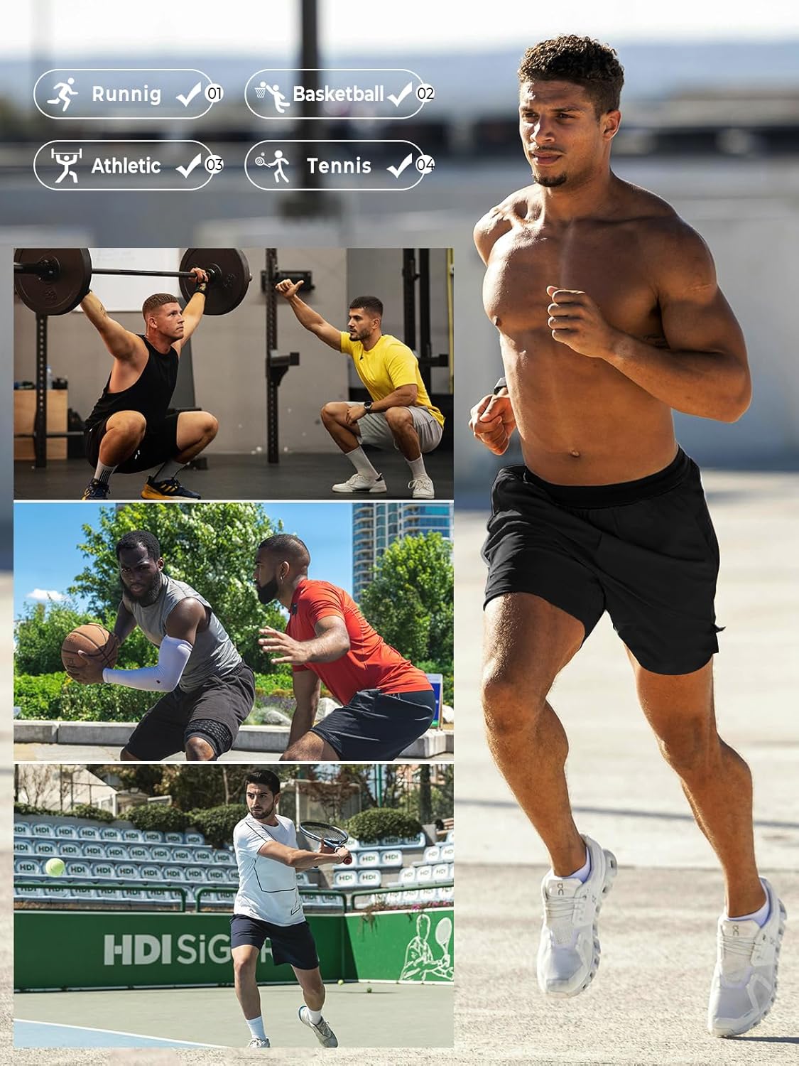 Thumbnail 5 de NORTHYARD Men’s Athletic Running Shorts (7”, 9” or 5” inseam) — Quick-Dry, UPF 50+ Workout & Gym Shorts