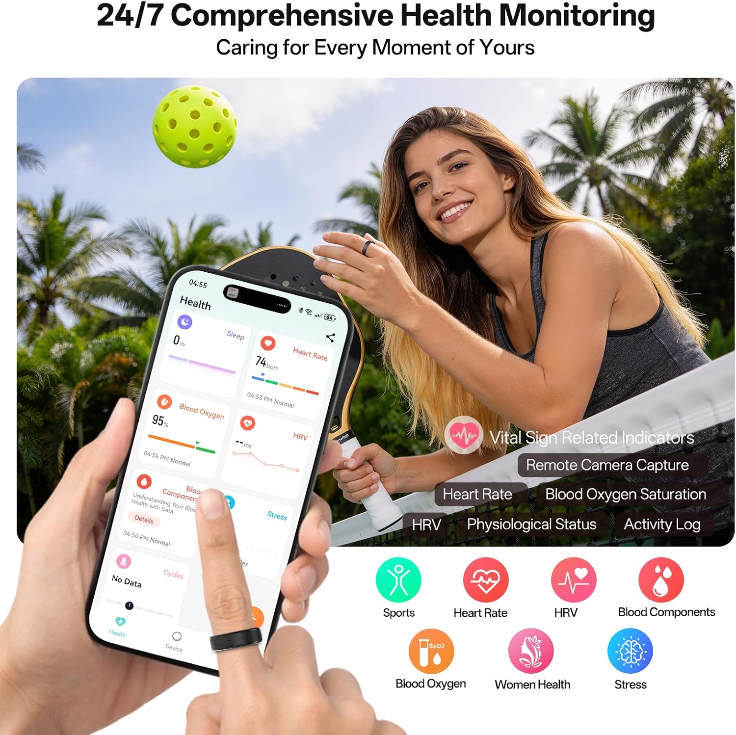 Detalle 2 de Smart Ring Fitness Tracker Size 10