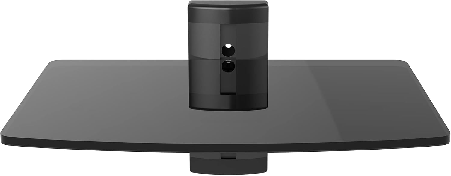 Thumbnail 3 de Tempered Black Glass Floating Shelf Wall Mount — 1 Tier for DVD Players, Sky/Virgin Boxes, Consoles & Speakers