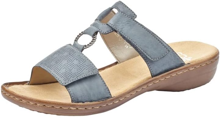 Detalle de Rieker Damen Pantoletten 60885 – Frauen Slipper mit weicher Decksohle