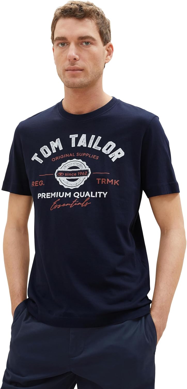 Thumbnail 6 de TOM TAILOR Herren-T-Shirt aus Baumwolle mit Logo-Print (regular fit)