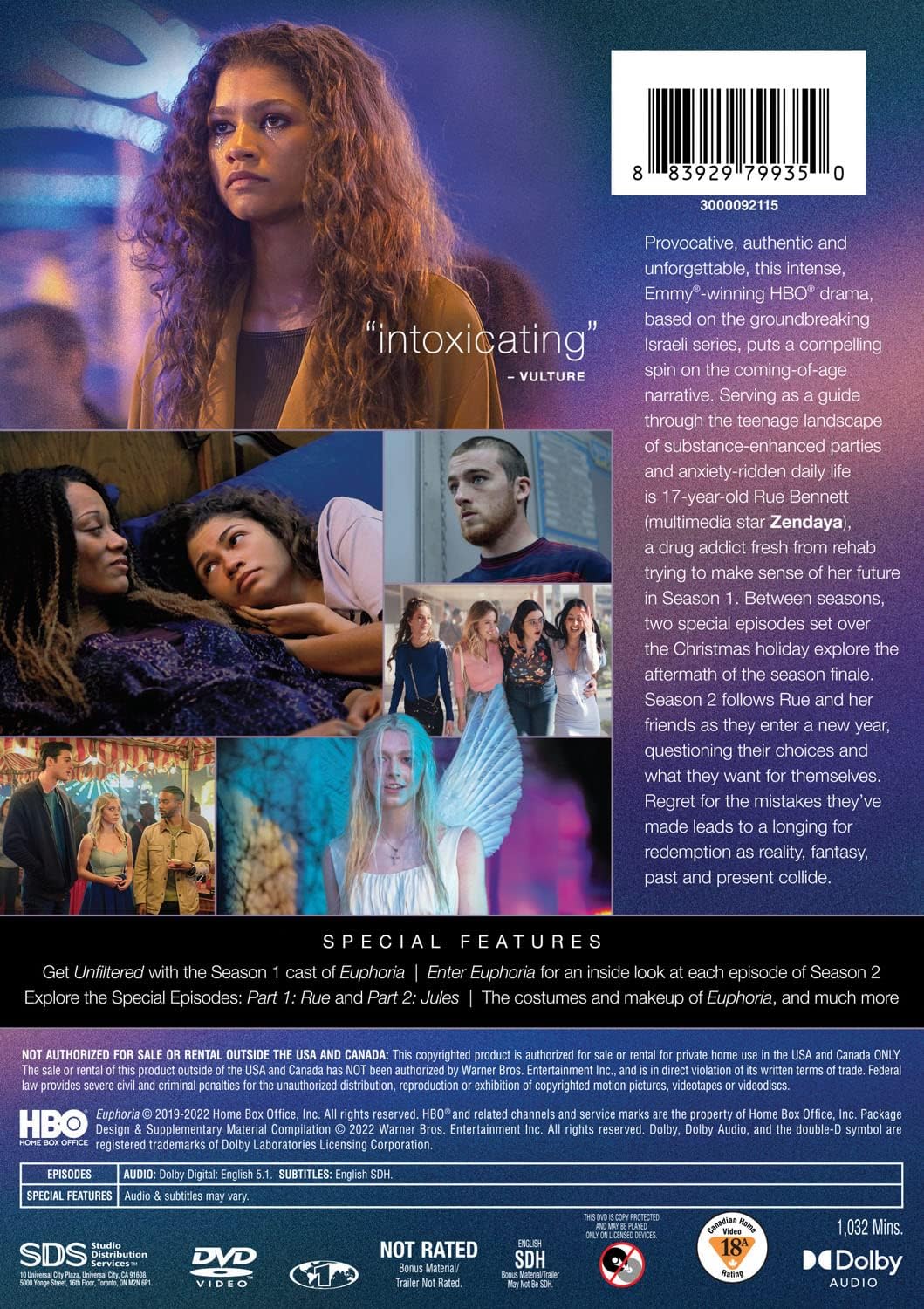 Detalle 1 de Warner Bros. Euphoria: Seasons 1-2 DVD Collection, 5-Disc NTSC Format