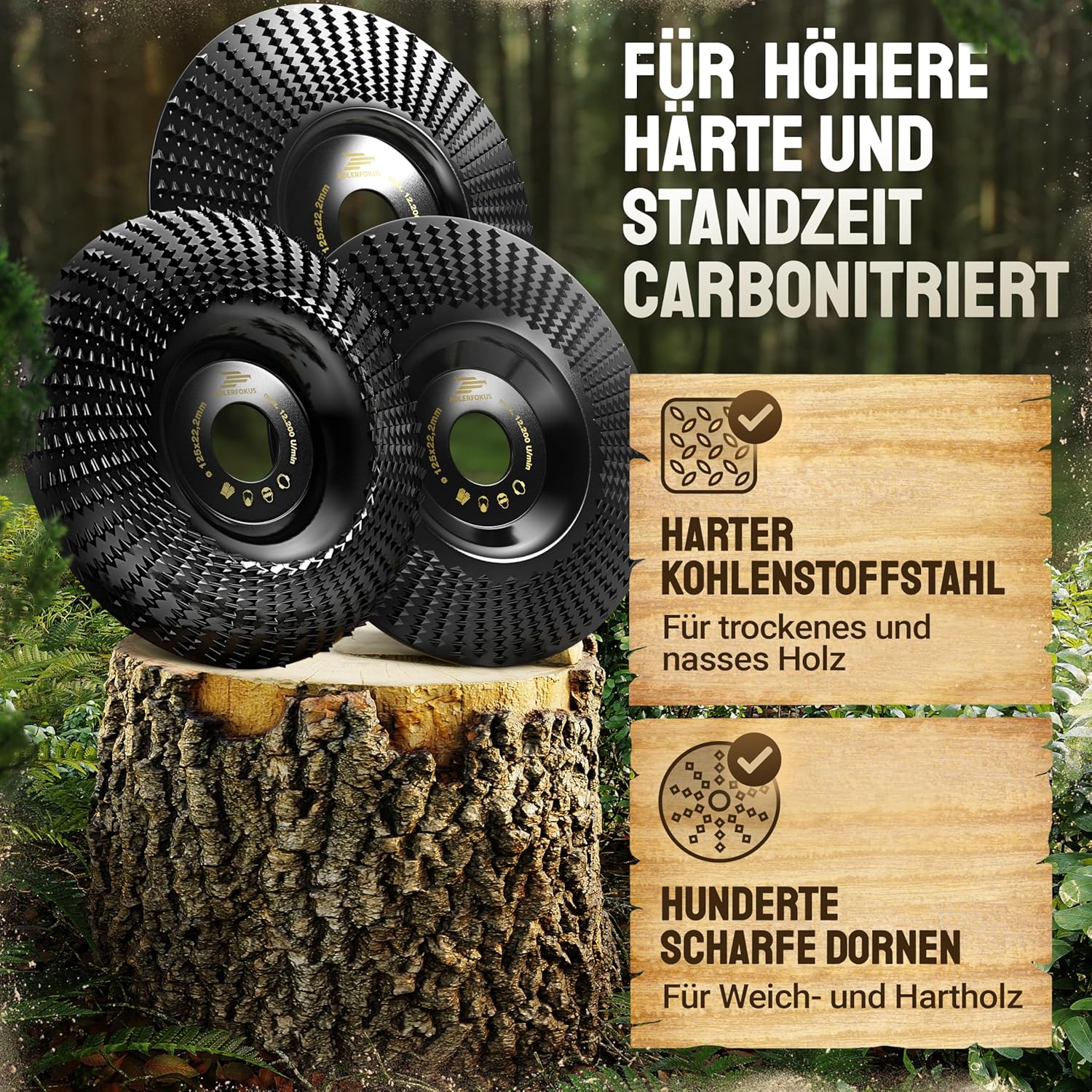 Thumbnail 4 de Adlerfokus Holz Schleifscheibe 125mm für Winkelschleifer