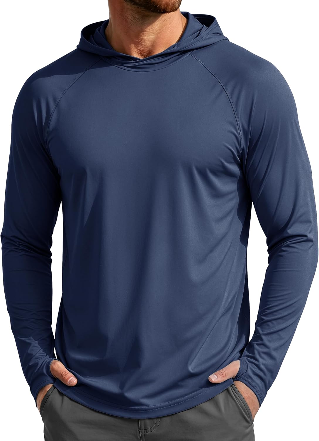 Thumbnail 6 de MAGCOMSEN Men's Sun Protection UPF 50+ Running Top with Hood, Lightweight Quick-Dry Long Sleeve