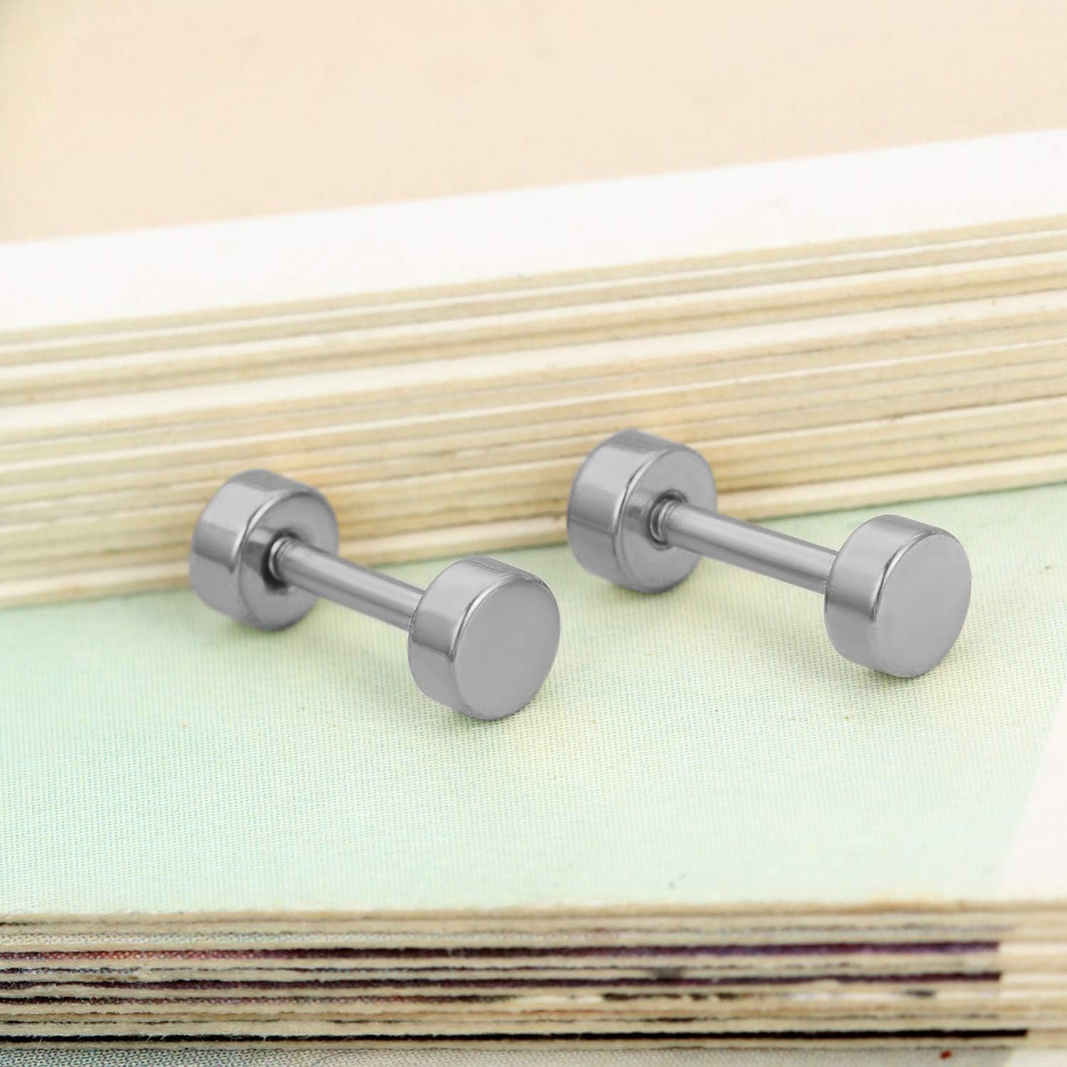 Detalle de Flongo Männer Ohrstecker Knopf 3–14 mm
