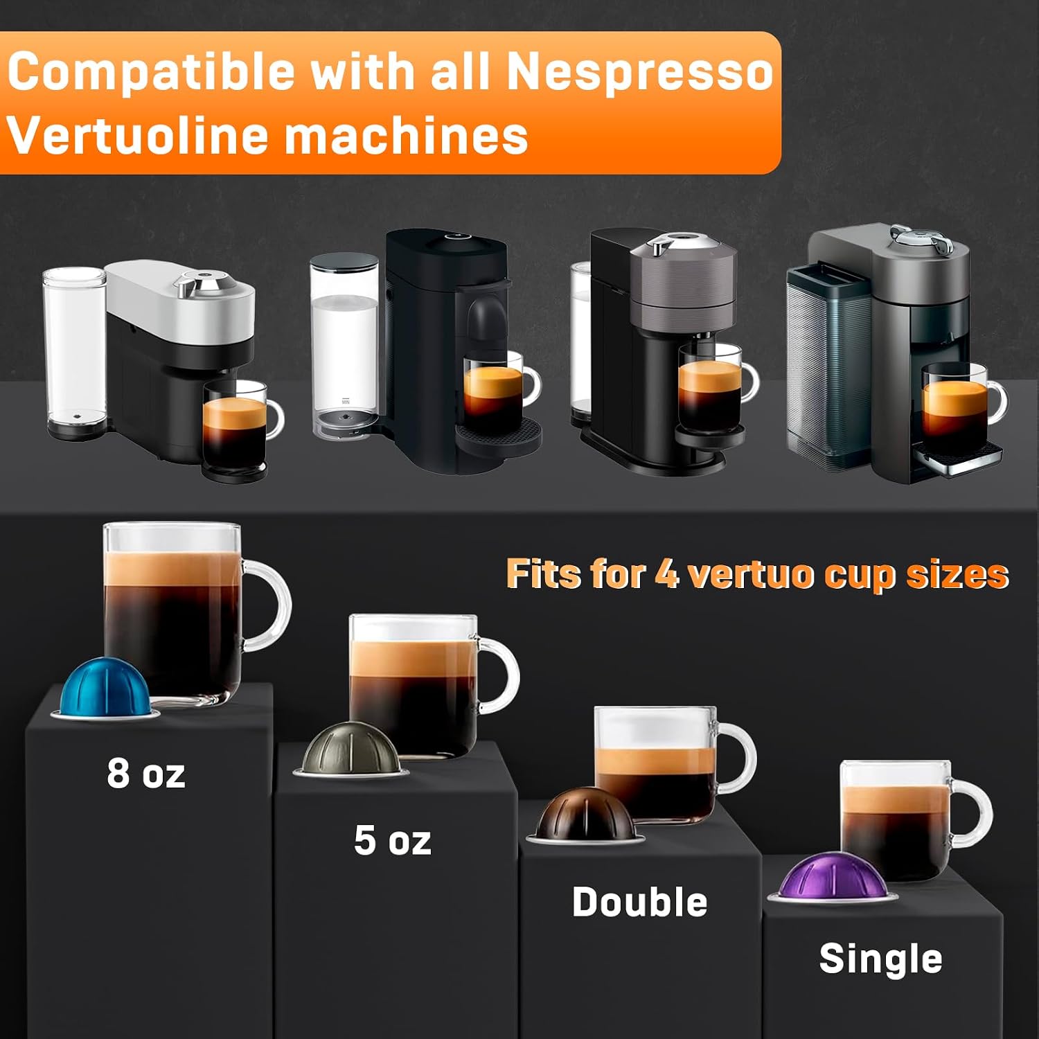Detalle de NESSUS Refill Kit for Reusable Nespresso Vertuo Pods: Lid Easy Remover, 100 Aluminum Foil Lids, and Refill Accessories