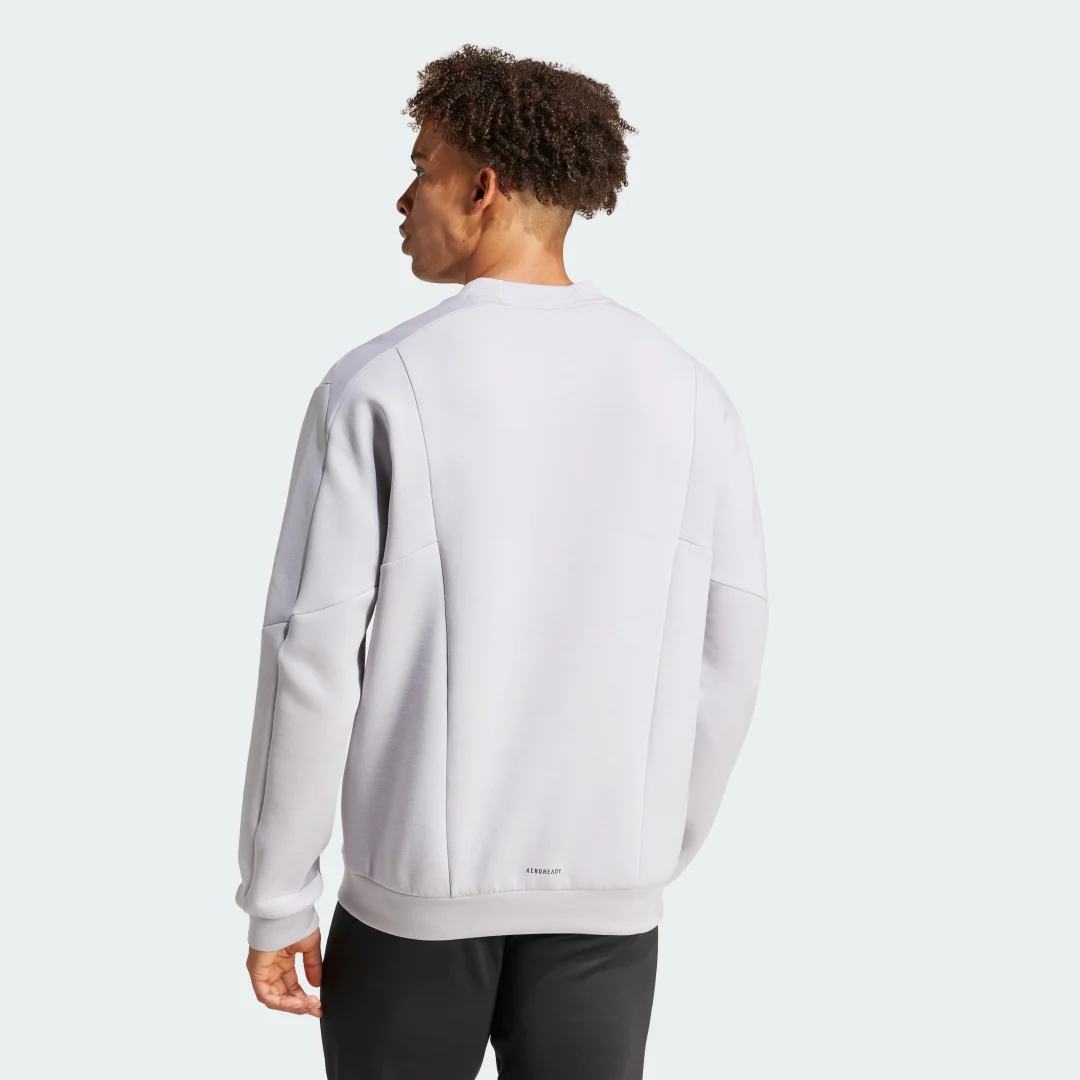 Detalle 2 de Sudadera de cuello redondo Designed for Training de Adidas — Gris