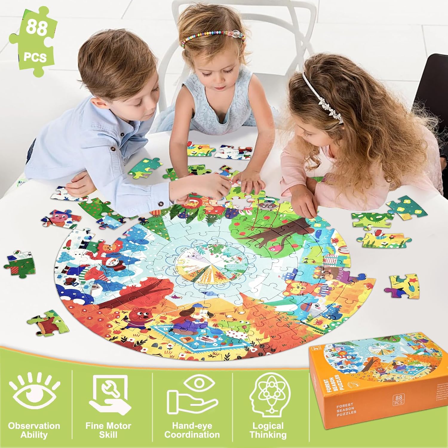 Detalle 2 de Kulveanju Kinderpuzzle 88 Teile 53x53 cm