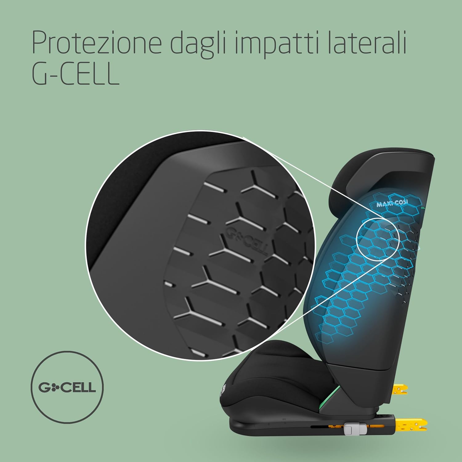Detalle de Maxi-Cosi RodiFix S Comfort i-Size: seggiolino auto ISOFIX 3 posizioni, tessuti traspiranti