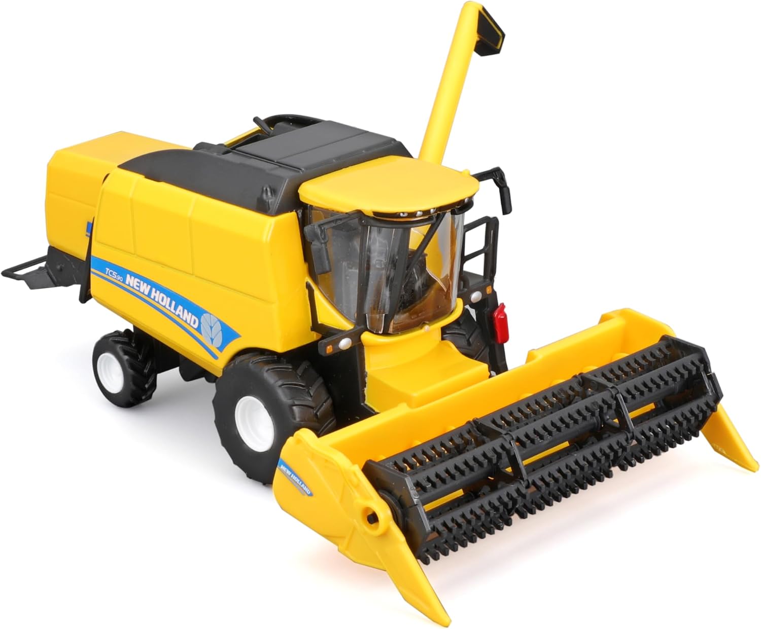 Detalle 2 de Bburago New Holland TC 5.90 Mähdrescher – gelber Bauernhof-Spielzeugtraktor mit Schwungrad-Antrieb