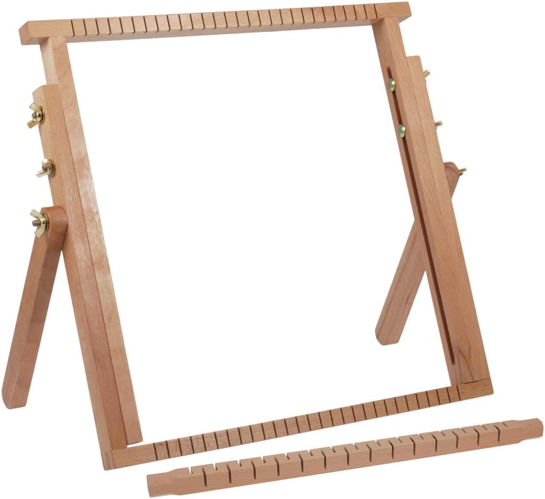 Detalle de MILWARD 2519020 – wysuwane krosno tkackie z drewna bukowego 40 × 40–61 cm
