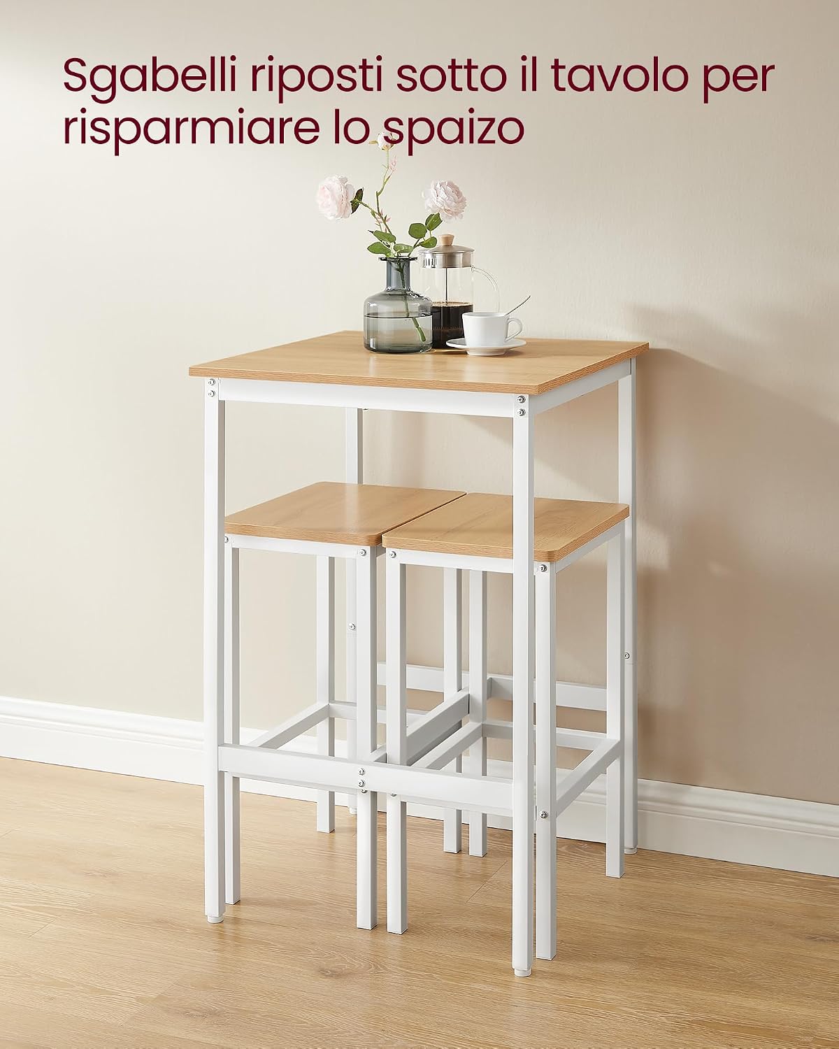 Thumbnail 4 de VASAGLE LBT017W09 Tavolo da bar 60x60x90 cm