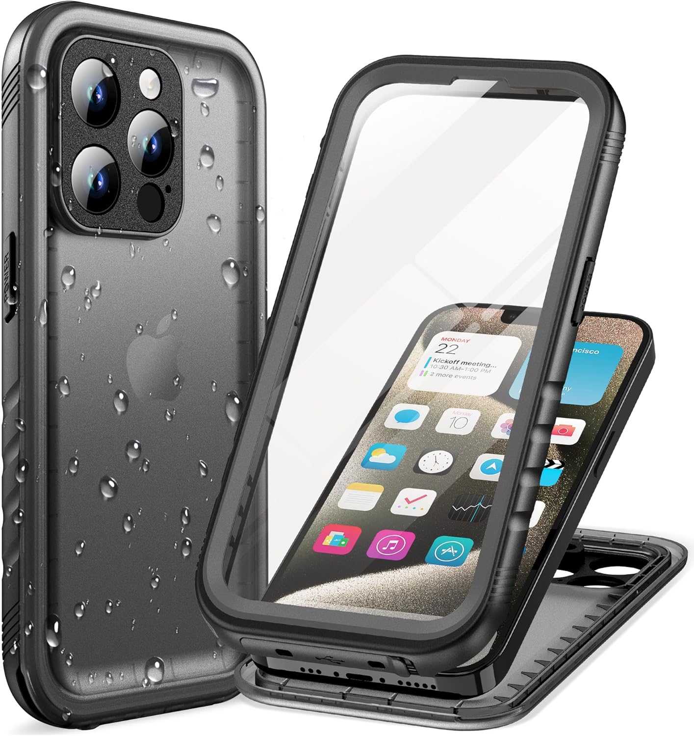 Detalle de Cozycase for iPhone 15 Pro Max Waterproof Case with Screen and Camera Protector