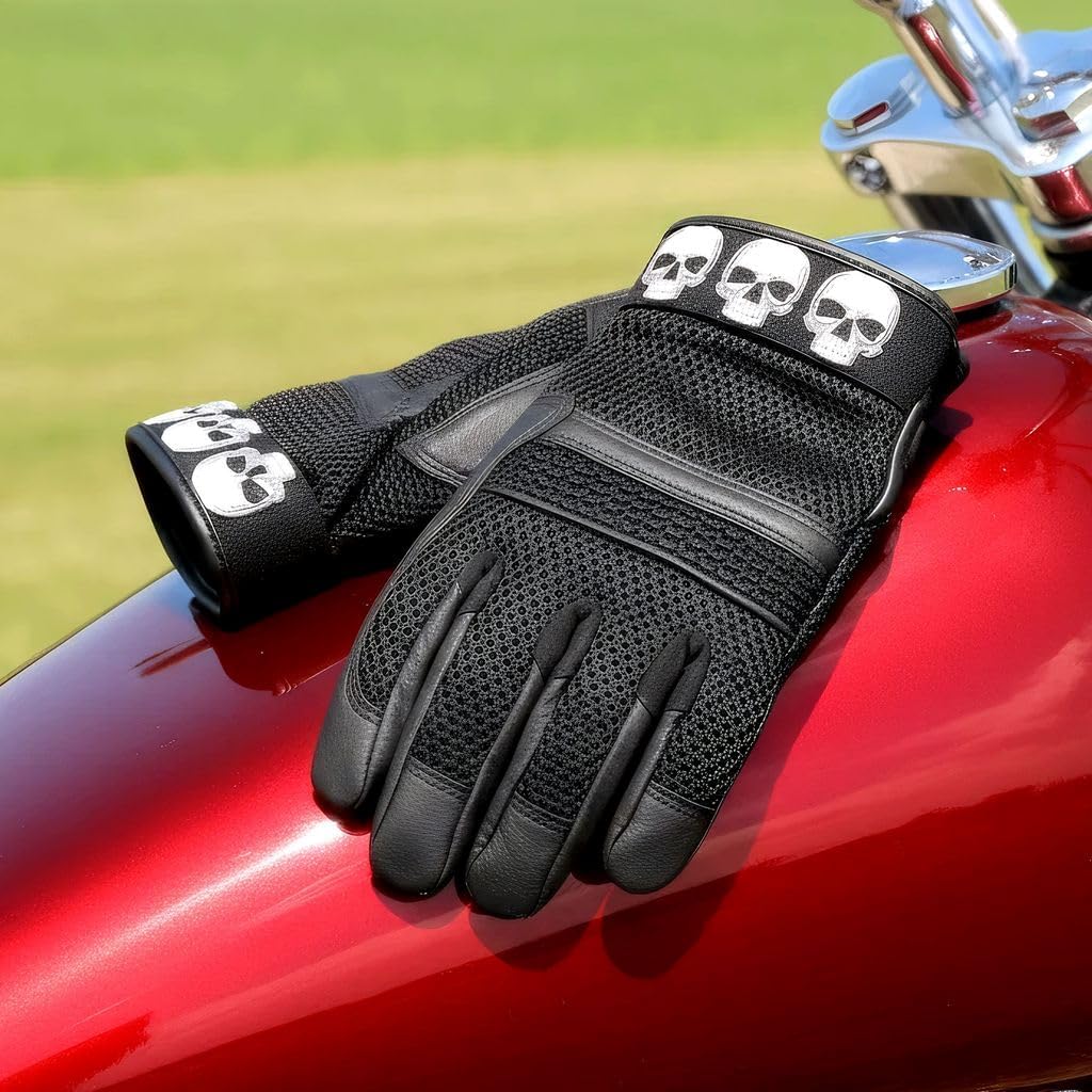 Detalle 2 de Hot Leathers Motorcycle Gloves, Leather