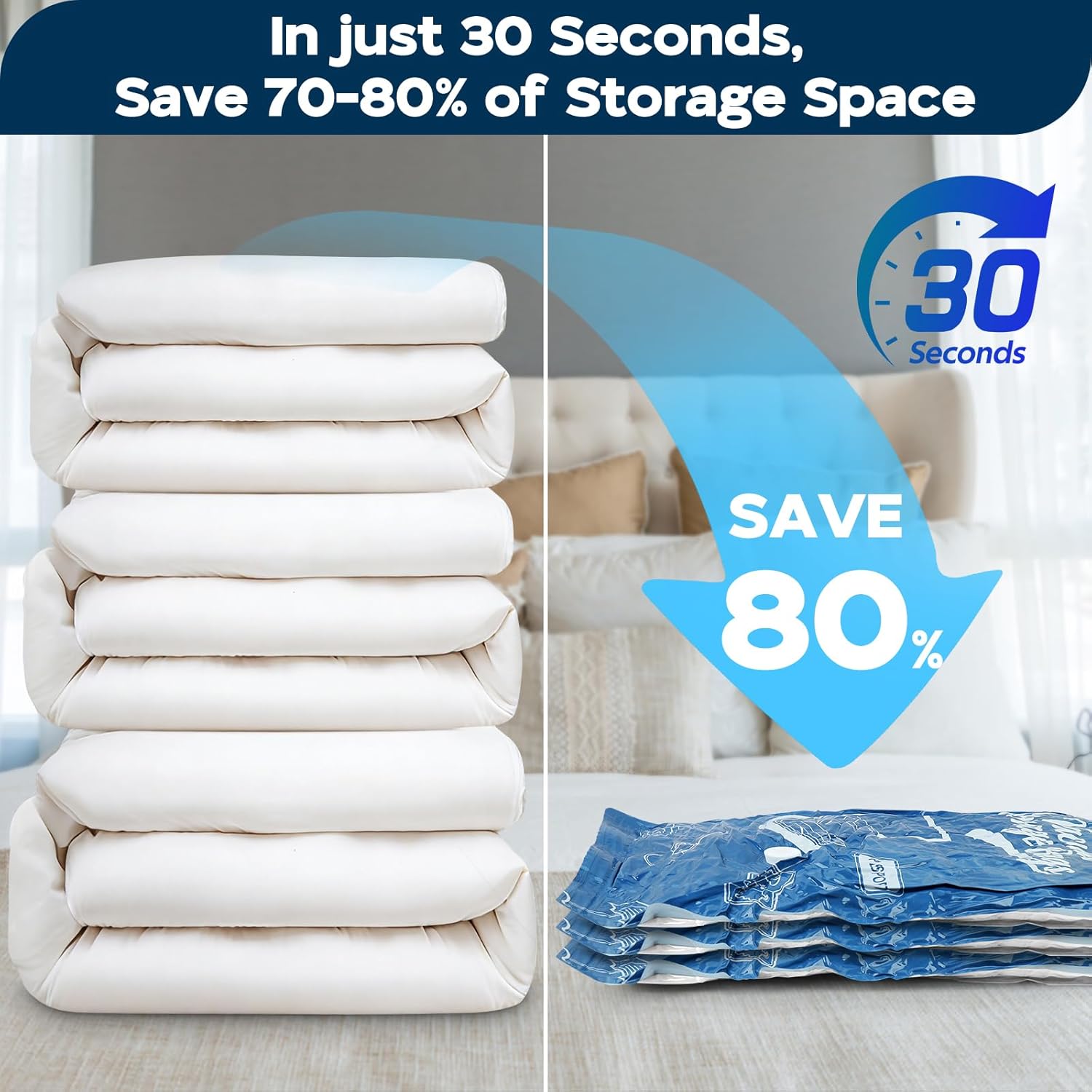 Thumbnail 3 de 20 Pcs Vacuum Storage Bags for Clothes with Cordless Vacuum Pump Set (4 Large, 8 Medium, 8 Small)