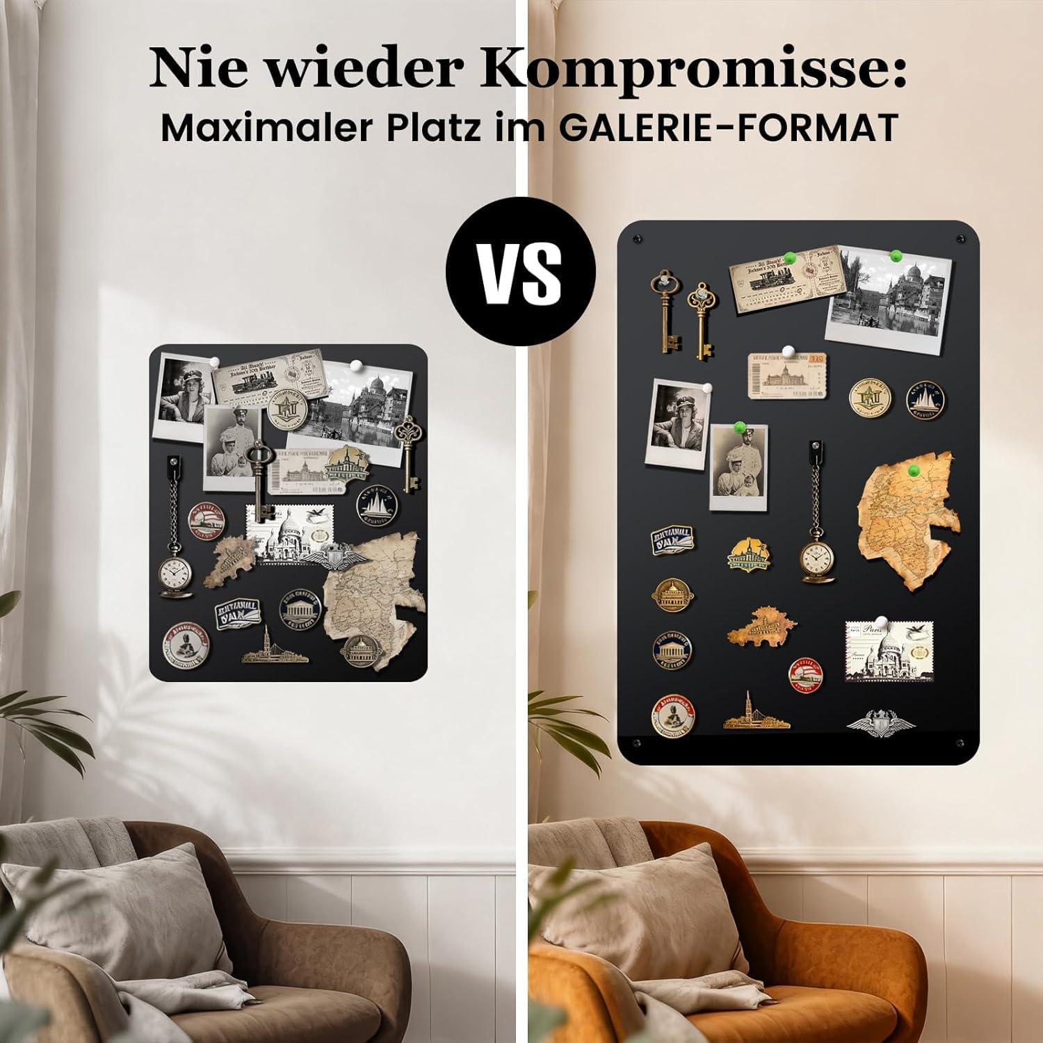 Thumbnail 3 de Qiytecno Magnettafel 50x100cm Mattschwarz 🖼️