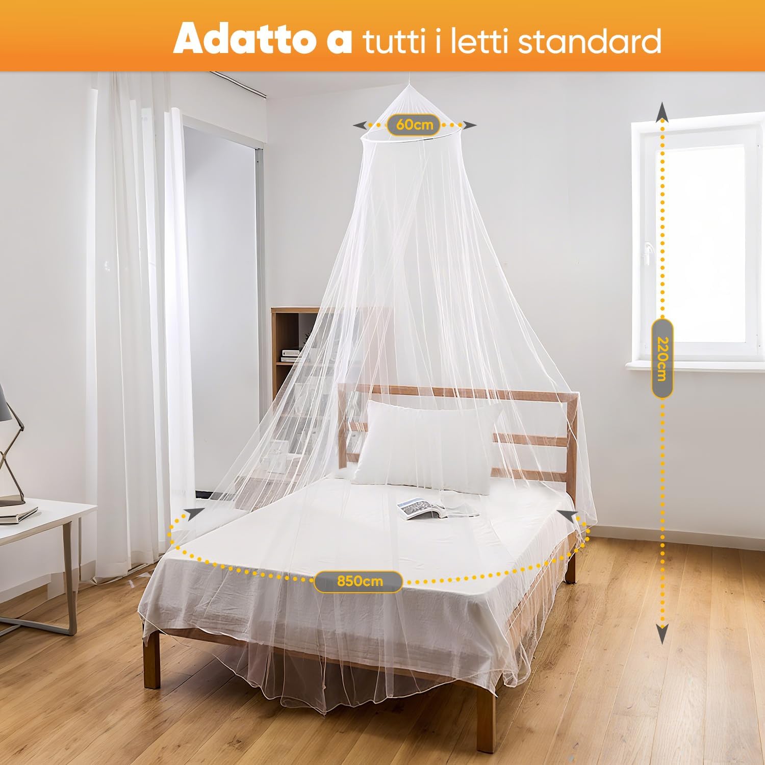 Thumbnail 1 de Sekey Zanzariera per letto 60x220x850 cm con 1 ingresso – installazione facile e veloce