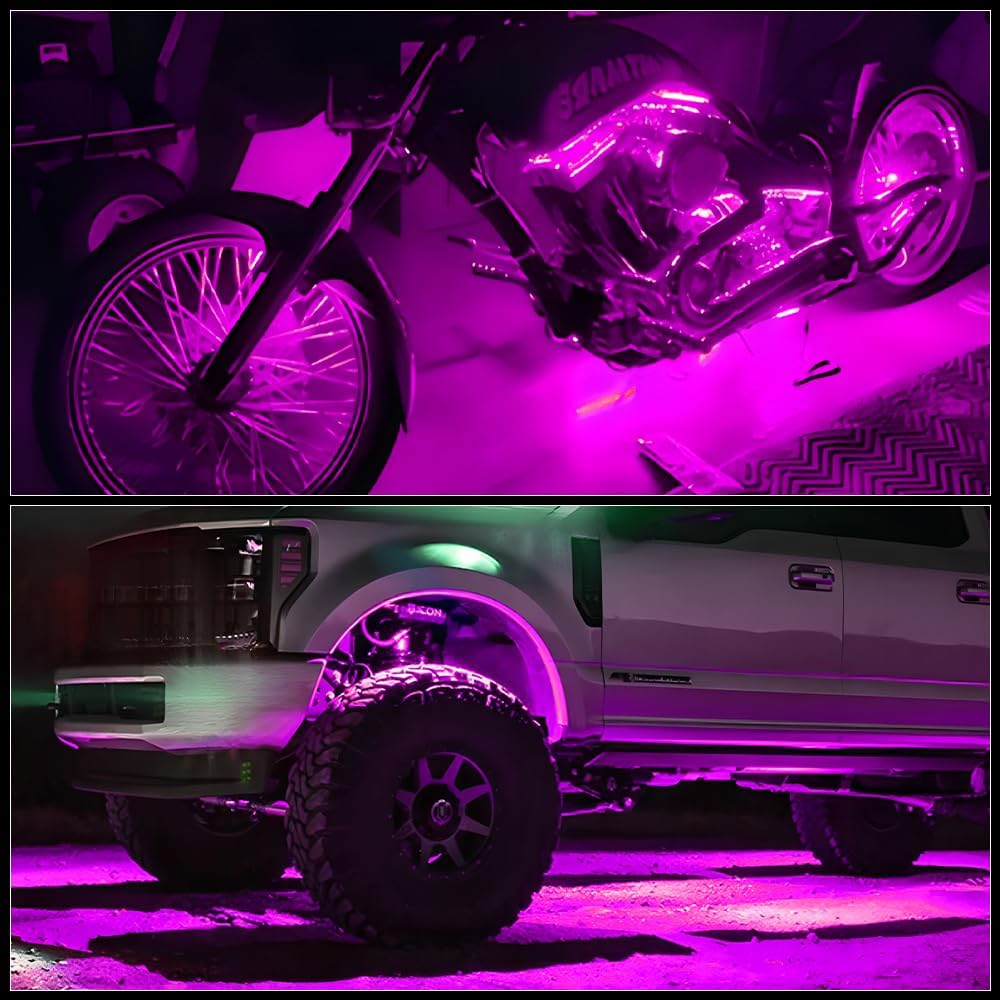 Thumbnail 4 de Keiurot 6 x 12V LED Strip Lights (Pink) for Car/Motorcycle Interior, 30cm Waterproof IP67, 5050 12SMD