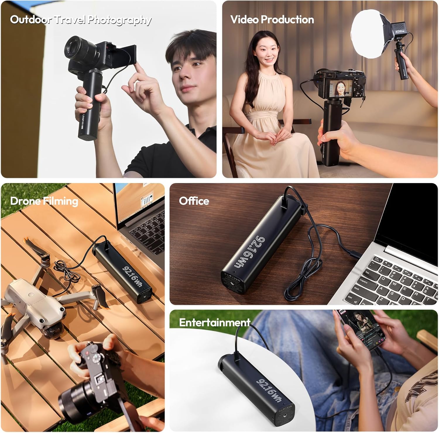 Thumbnail 3 de ULANZI BG5 – Poignée batterie 92,16 Wh avec recharge PD 3.0 jusqu’à 100 W et filetage 1/4