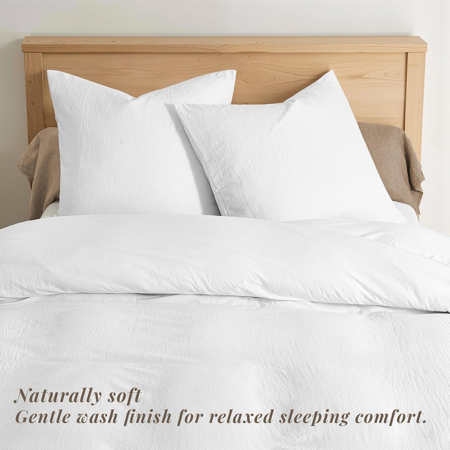 Detalle de Duvetnova Super King Size Duvet Cover Set – White, Ultra-Soft Microfibre with Zipper Closure (260 x 220 cm) + 2 Pillowcases