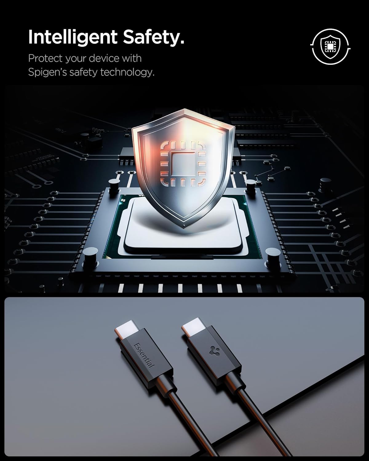 Thumbnail 3 de Spigen Essential Cavo USB Type-C a USB-C 60W (2 m) con ricarica rapida e trasferimento dati fino a 480 Mbps