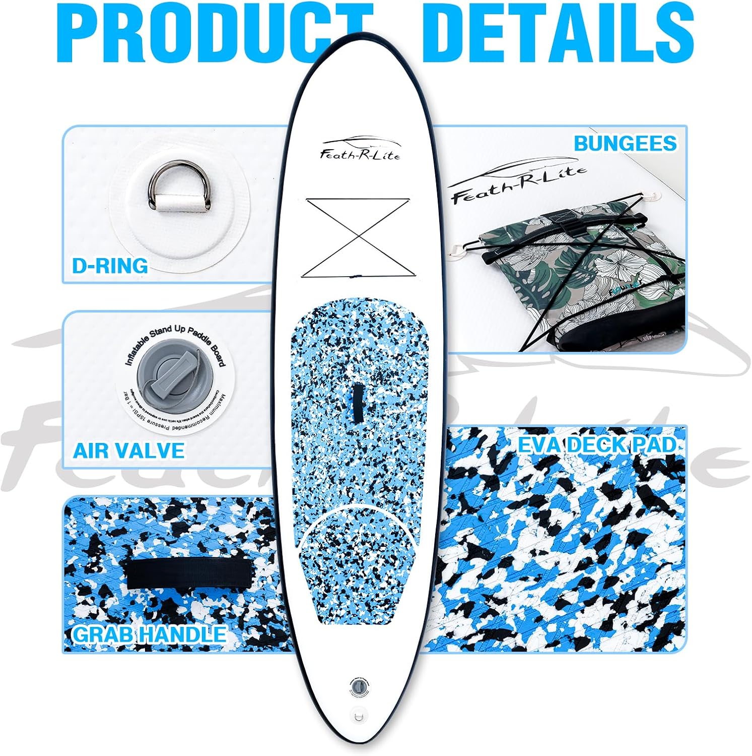 Thumbnail 3 de FEATH-R-LITE Ultralight Inflatable SUP Board (10' x 30") with Accessories