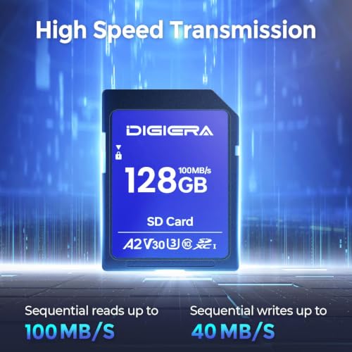 Detalle de DIGIERA 128 GB SDXC UHS-I Speicherkarte (2er-Set) – C10, U3, V30, 4K/UHD